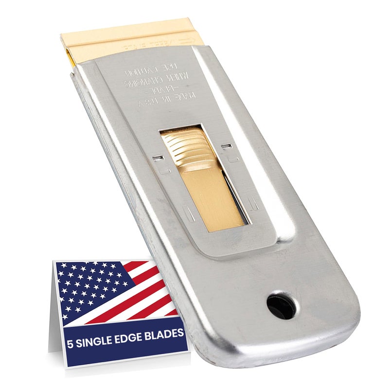 CANOPUS Razor Blade Scraper Tool, Razor Blade Holder, Window Scraper with Razor Blades, Scraper for Glass, Oven, and Cooktop, Sticker Remover Tool, Windshield Scraper - Image 1